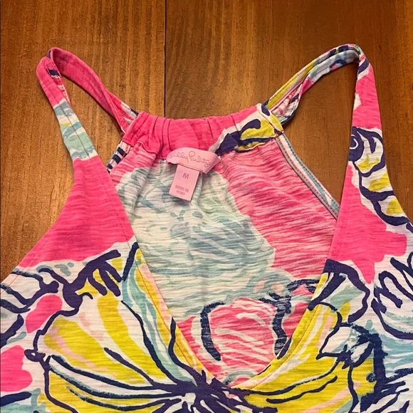 Lilly Pulitzer Vibrant Pink Floral Razorback Tank Top - Picture 3 of 6